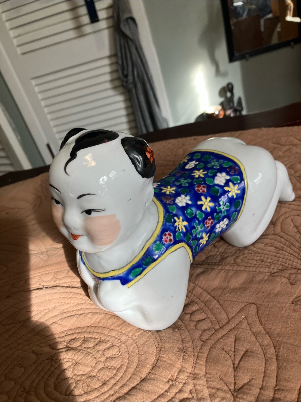 Antique Chinese Porcelain Ceramic Child Pillow